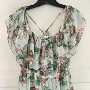 Verracular Floral Off-Shoulder Ruffle Tiered Maxi Dress  Size L 26583